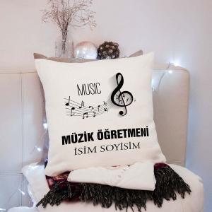 Müzik Öğretmeni Tasarımlı Yastık