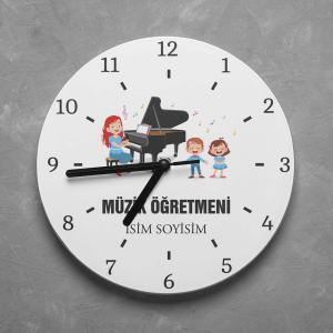 Kişiye Özel Müzik Öğretmeni Duvar Saati