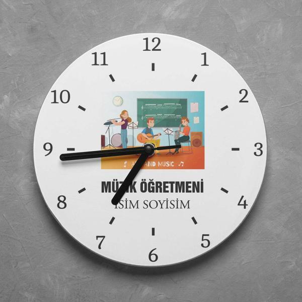 Kişiye Özel Müzik Öğretmeni Duvar Saati