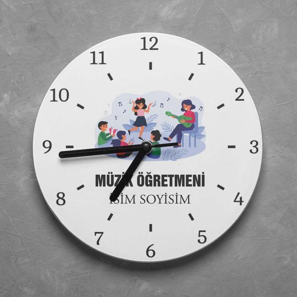 Kişiye Özel Müzik Öğretmeni Duvar Saati