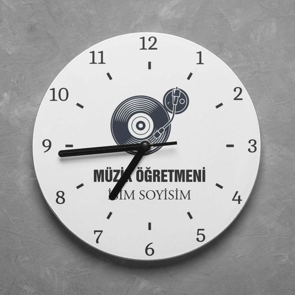 Kişiye Özel Müzik Öğretmeni Duvar Saati