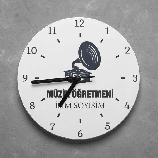 Kişiye Özel Müzik Öğretmeni Duvar Saati
