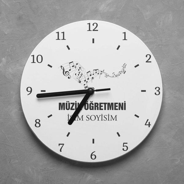 Kişiye Özel Müzik Öğretmeni Duvar Saati