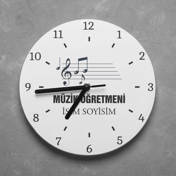 Kişiye Özel Müzik Öğretmeni Duvar Saati