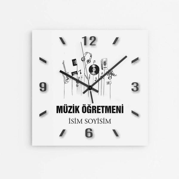Kişiye Özel Müzik Öğretmeni Duvar Saati