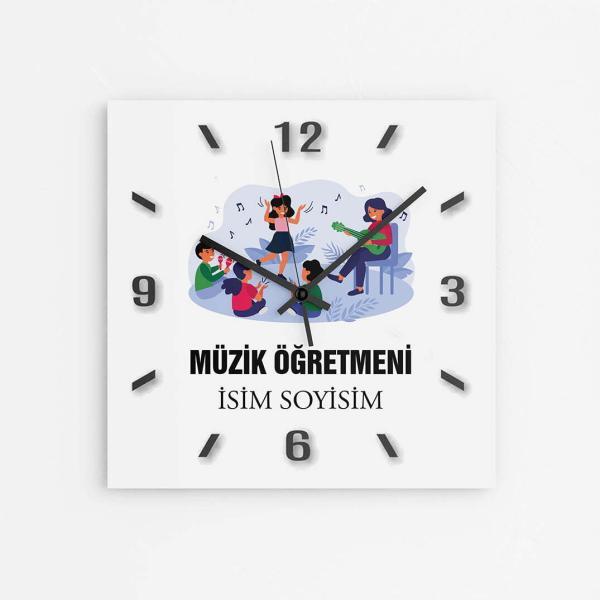 Kişiye Özel Müzik Öğretmeni Duvar Saati