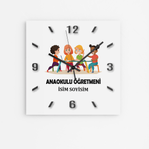 27x27 cm boyutunda ahşap duvar saati