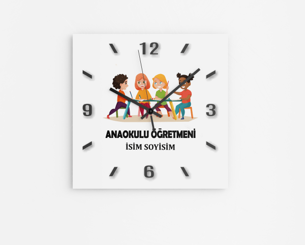27x27 cm boyutunda ahşap duvar saati