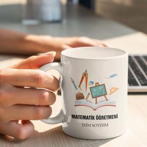 Matematik Öğretmeni Tasarımlı Kupa