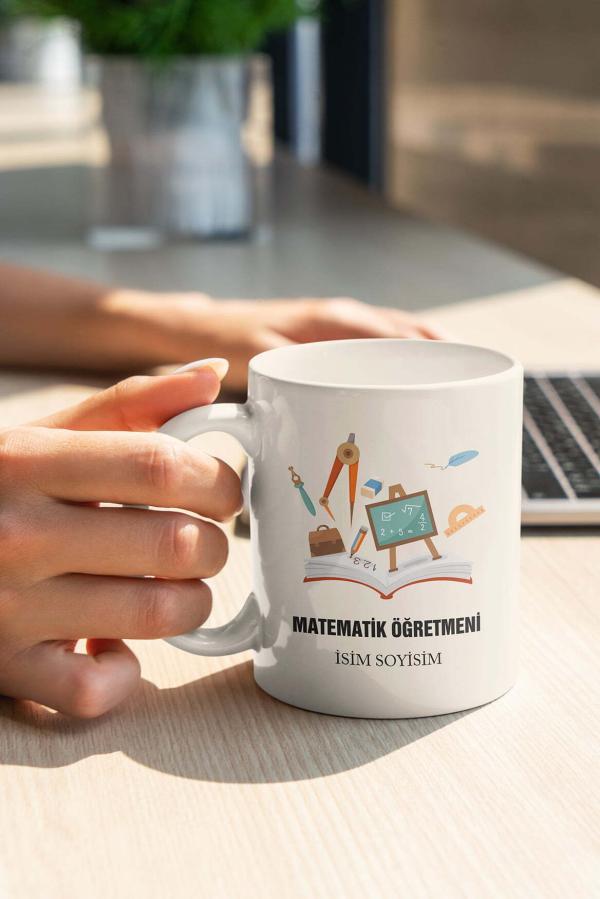 Matematik Öğretmeni Tasarımlı Kupa