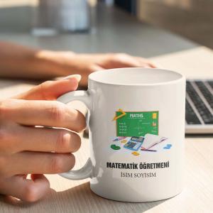 Matematik Öğretmeni Tasarımlı Kupa