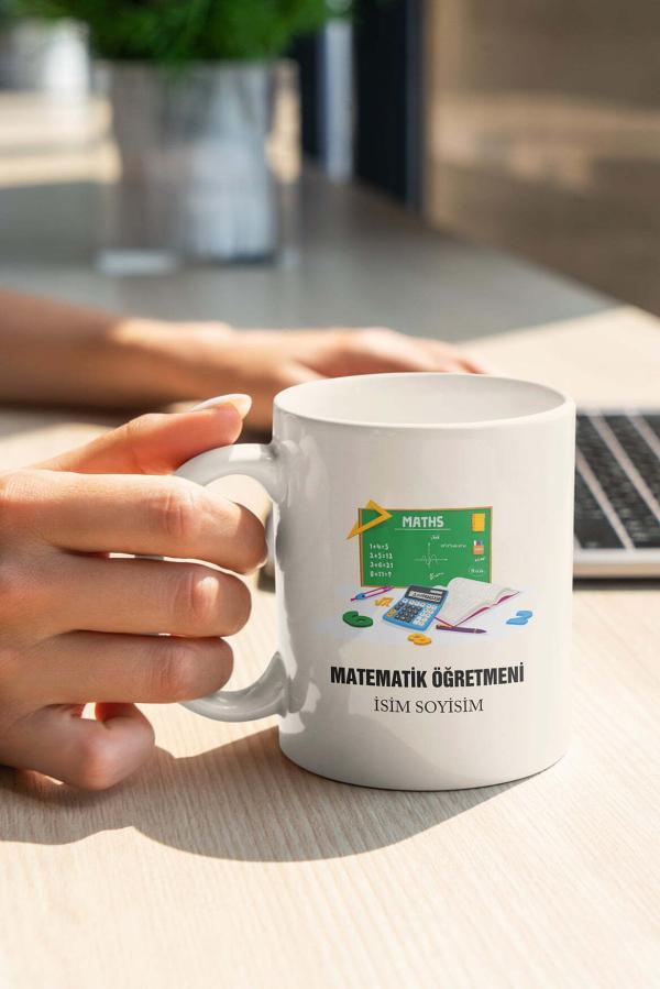 Matematik Öğretmeni Tasarımlı Kupa