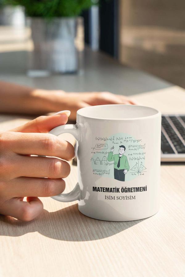 Matematik Öğretmeni Tasarımlı Kupa