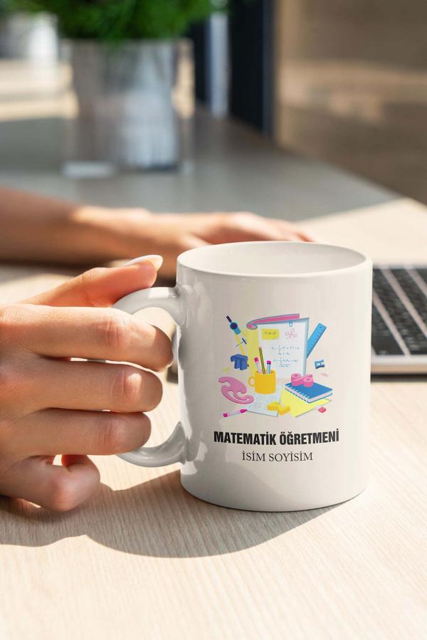 Matematik Öğretmeni Tasarımlı Kupa