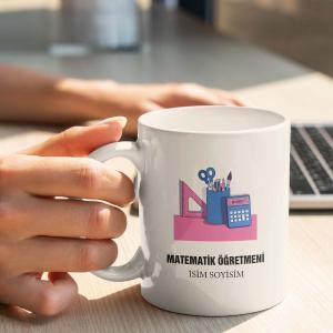 Matematik Öğretmeni Tasarımlı Kupa