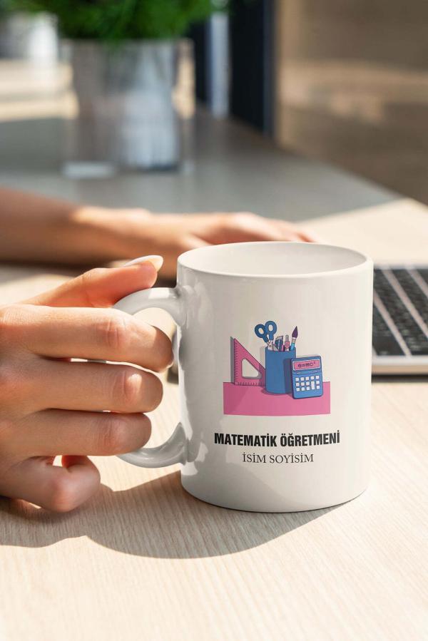 Matematik Öğretmeni Tasarımlı Kupa