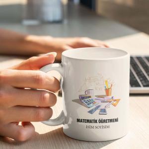 Matematik Öğretmeni Tasarımlı Kupa