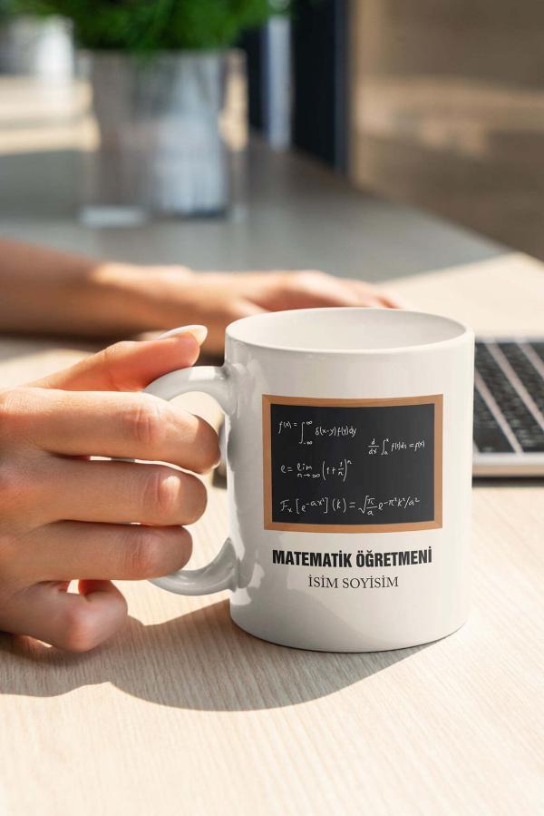 Matematik Öğretmeni Tasarımlı Kupa