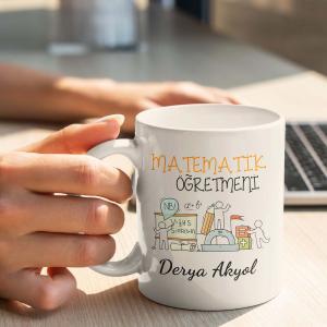 Matematik Öğretmeni Tasarımlı Kupa