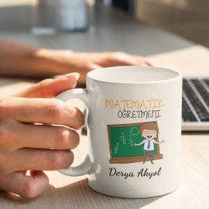 Matematik Öğretmeni Tasarımlı Kupa