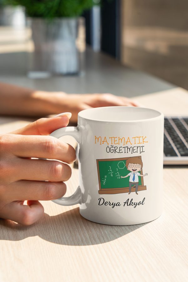 Matematik Öğretmeni Tasarımlı Kupa
