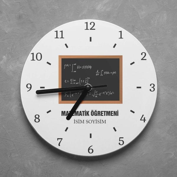 Kişiye Özel Matematik Öğretmeni Duvar Saati