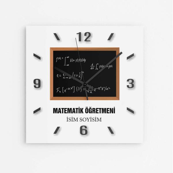 Kişiye Özel Matematik Öğretmeni Duvar Saati