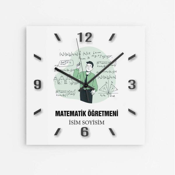 Kişiye Özel Matematik Öğretmeni Duvar Saati