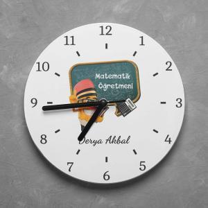 Kişiye Özel Matematik Öğretmeni Duvar Saati