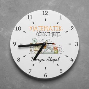 Kişiye Özel Matematik Öğretmeni Duvar Saati