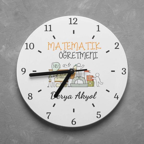 Kişiye Özel Matematik Öğretmeni Duvar Saati