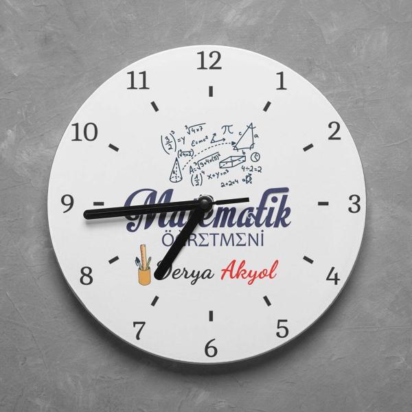 Kişiye Özel Matematik Öğretmeni Duvar Saati