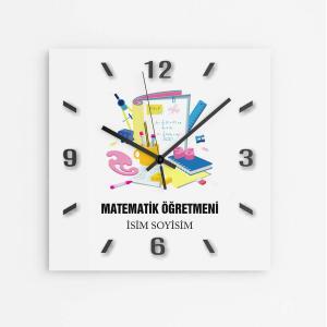 Kişiye Özel Matematik Öğretmeni Duvar Saati