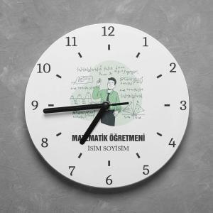 Kişiye Özel Matematik Öğretmeni Duvar Saati