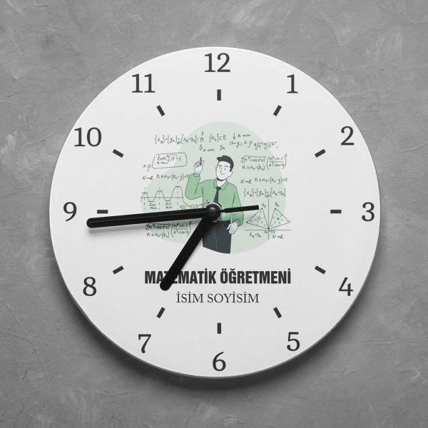 Kişiye Özel Matematik Öğretmeni Duvar Saati
