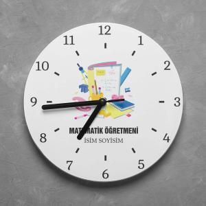 Kişiye Özel Matematik Öğretmeni Duvar Saati