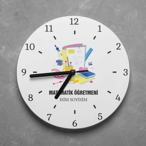 Kişiye Özel Matematik Öğretmeni Duvar Saati