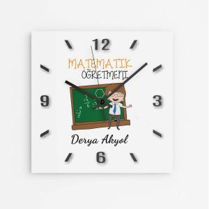 Kişiye Özel Matematik Öğretmeni Duvar Saati