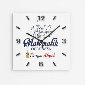 Kişiye Özel Matematik Öğretmeni Duvar Saati