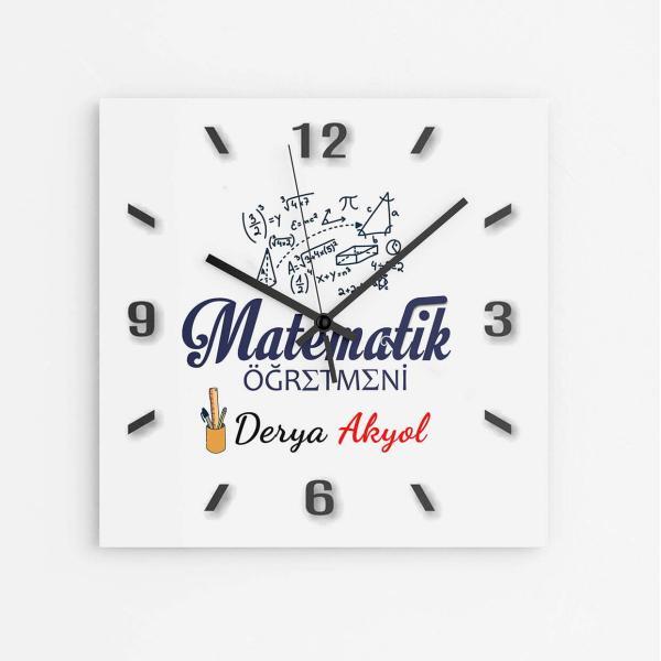 Kişiye Özel Matematik Öğretmeni Duvar Saati