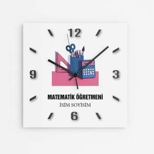 Kişiye Özel Matematik Öğretmeni Duvar Saati