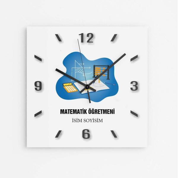 Kişiye Özel Matematik Öğretmeni Duvar Saati