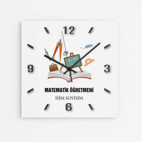 Kişiye Özel Matematik Öğretmeni Duvar Saati