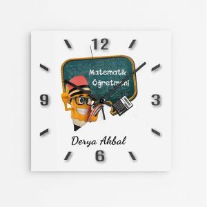 Kişiye Özel Matematik Öğretmeni Duvar Saati