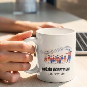 Müzik Öğretmeni Tasarımlı Kupa