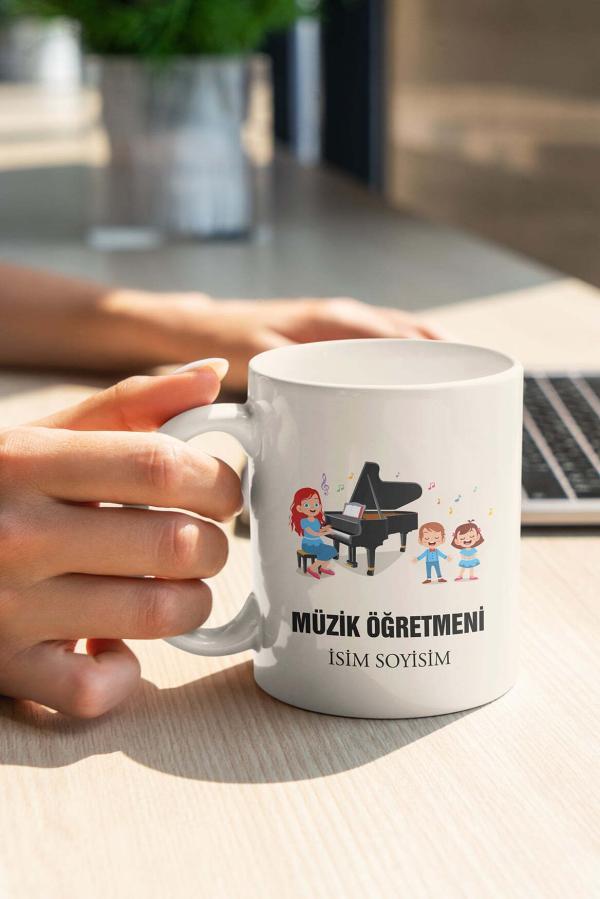 Müzik Öğretmeni Tasarımlı Kupa