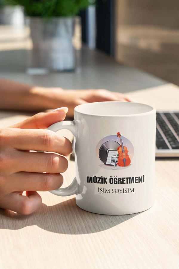 Müzik Öğretmeni Tasarımlı Kupa