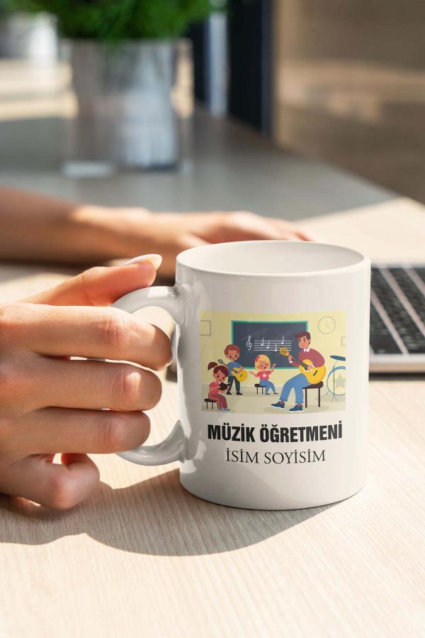 Müzik Öğretmeni Tasarımlı Kupa