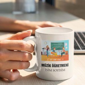 Müzik Öğretmeni Tasarımlı Kupa