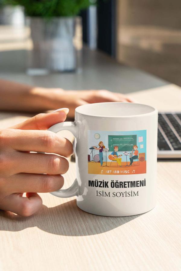 Müzik Öğretmeni Tasarımlı Kupa